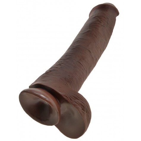 Коричневый фаллоимитатор-гигант 15" Cock with Balls - 40,6 см.