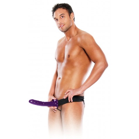 Мужской полый фиолетовый страпон 10" Purple Passion Hollow Strap-On - 24 см.